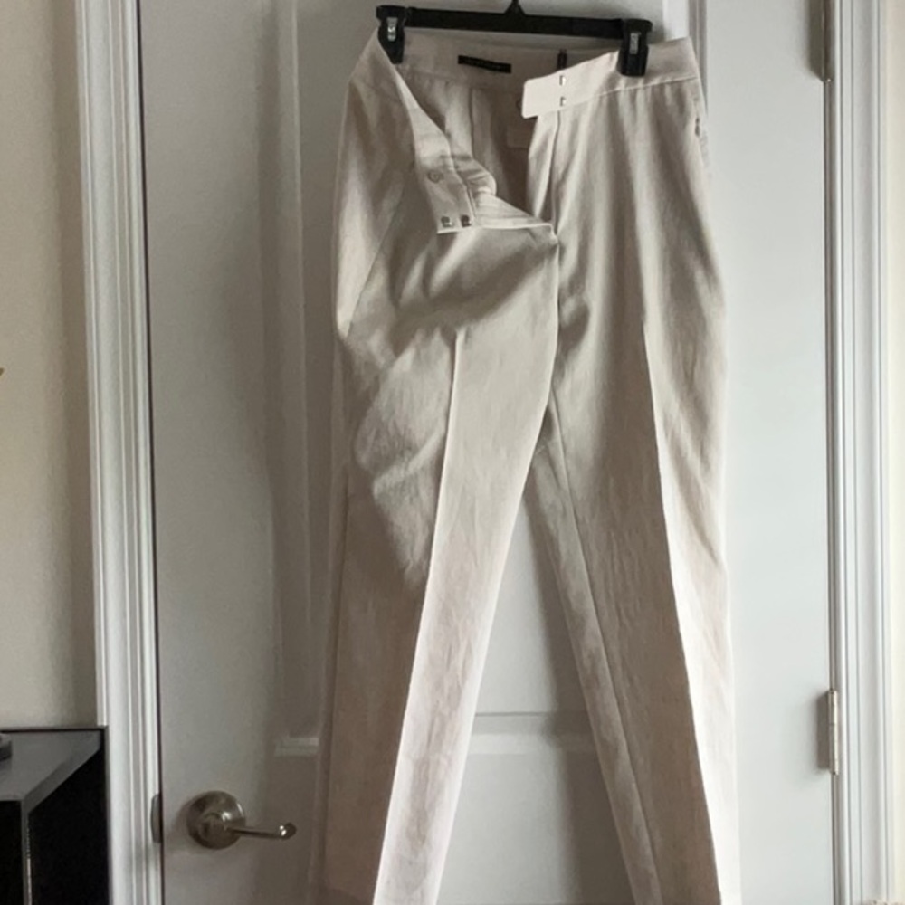 Elie Tahari Cream Ankle Cropped Pants